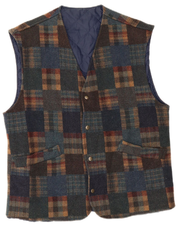 Vintage Ανδρικό Γιλέκο IT 48 Μεσαίο πολύχρωμο μαλλί καρέ