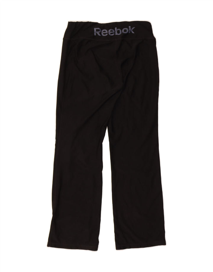 REEBOK Womens Graphic Tracksuit Trousers UK 14 Large  Black Vintage Reebok and Second-Hand Reebok from Messina Hembry 