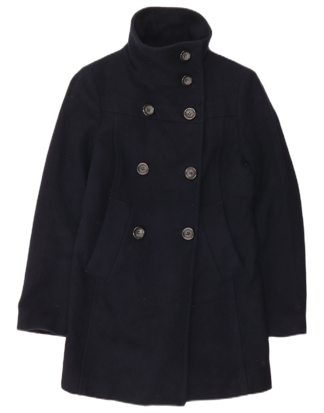 Benetton Girls Double Breasted Παλτό 9-10 Years Navy Blue