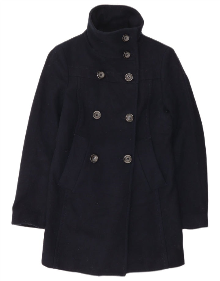 Benetton Girls Double Breasted Παλτό 9-10 Years Navy Blue