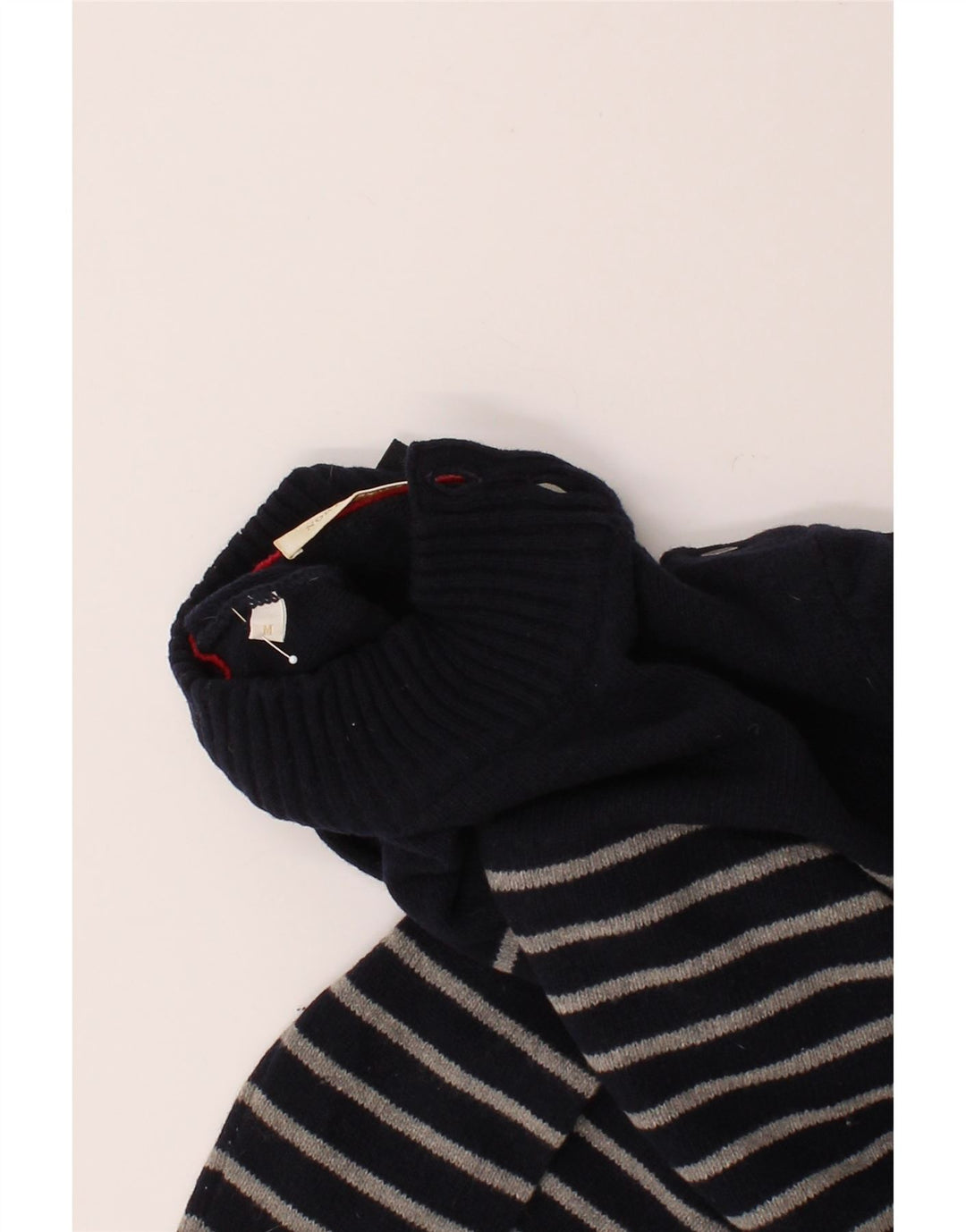 NORTH SAILS Womens Button Neck Jumper Sweater UK 12 Medium Navy Blue Vintage North Sails and Second-Hand North Sails from Messina Hembry 