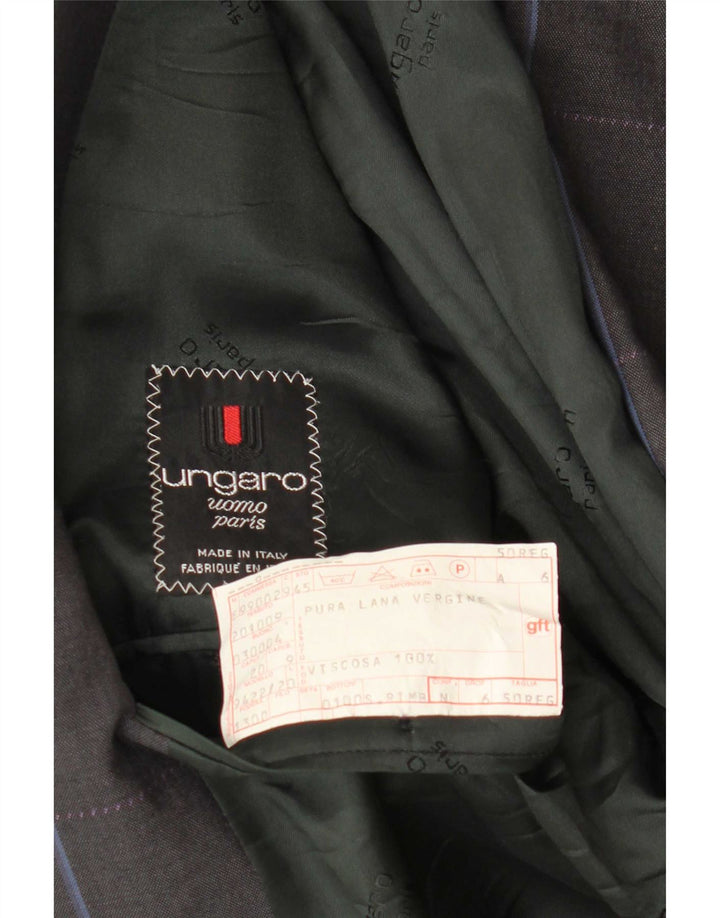 Ungaro Ανδρικό μπουφάν σακάκι με διπλό στήθος IT 50 Large Grey Pinstripe