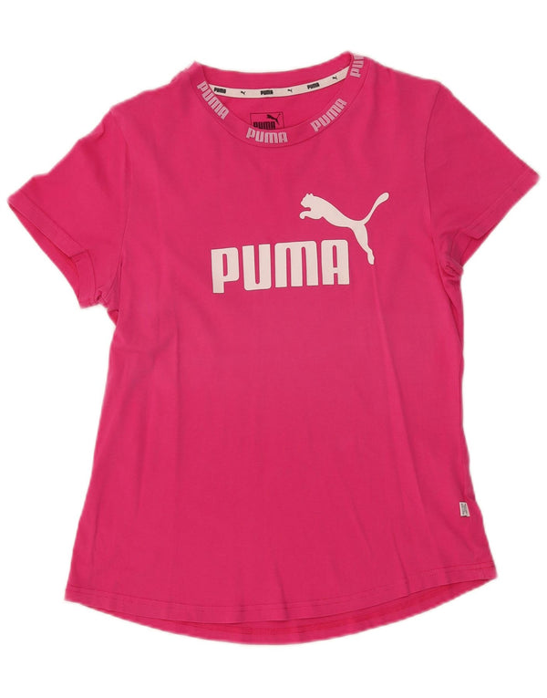 Γυναικείο γραφικό μπλουζάκι Puma Top UK 14 Μεσαίο ροζ βαμβακερό