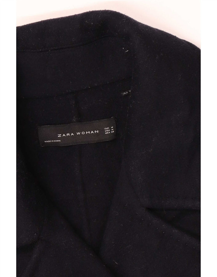 Zara Γυναικείο παλτό με διπλό στήθος UK 14 Medium Navy Blue