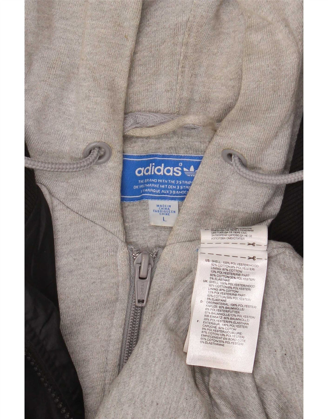 Adidas Ανδρική κουκούλα Bomber Jacket UK 40 Large Black Colourblock Polyester