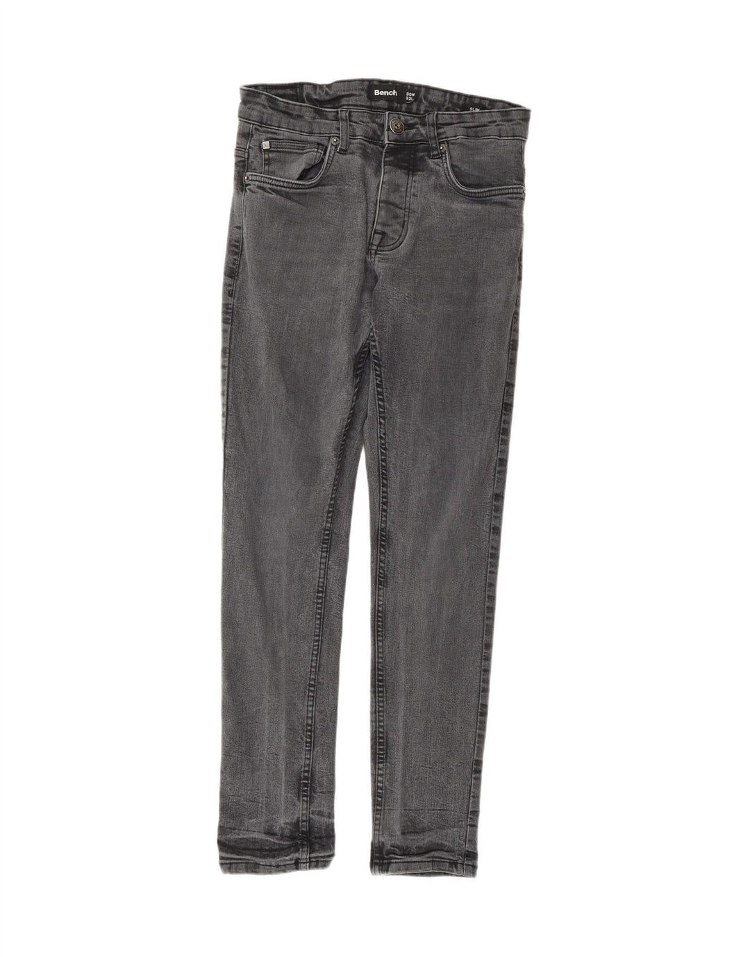 BENCH Mens Slim Jeans W30 L32 Grey Cotton