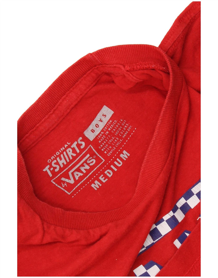 Vans Boys Graphic T-Shirt Top 10-11 ετών Μεσαίο κόκκινο βαμβακερό