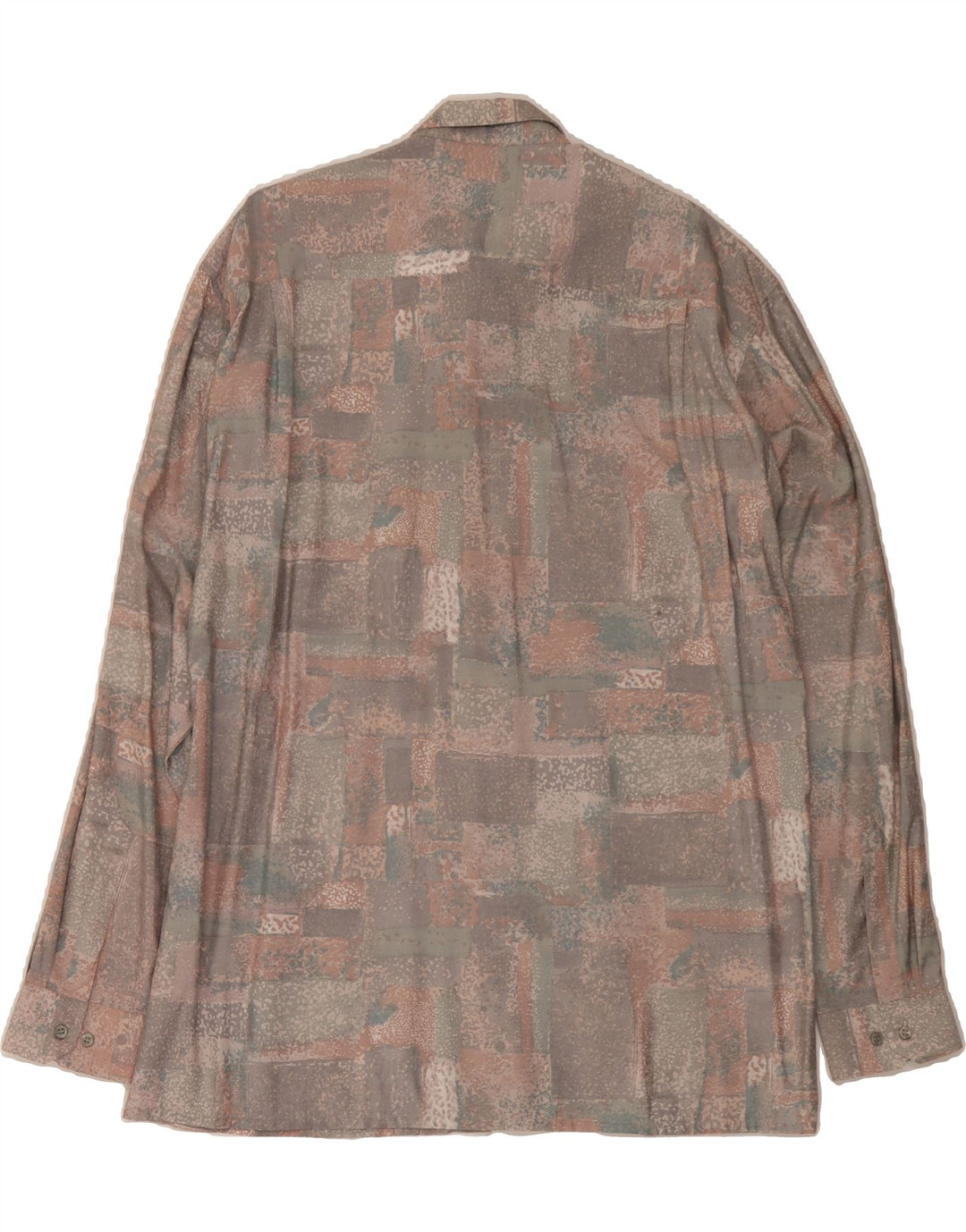 VINTAGE Mens Shirt Large Multicoloured Patchwork Polyester Vintage Vintage and Second-Hand Vintage from Messina Hembry 