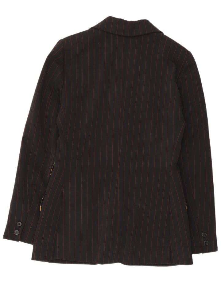 Vintage Γυναικείο Μπουφάν Blazer με 2 Κουμπιά IT 42 Μεσαίο Μαύρο ριγέ
