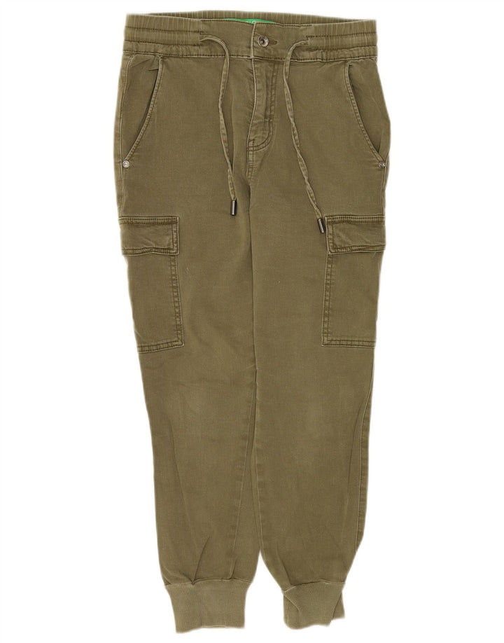 Benetton Womens Joggers Cargo Παντελόνι W30 L25 Khaki