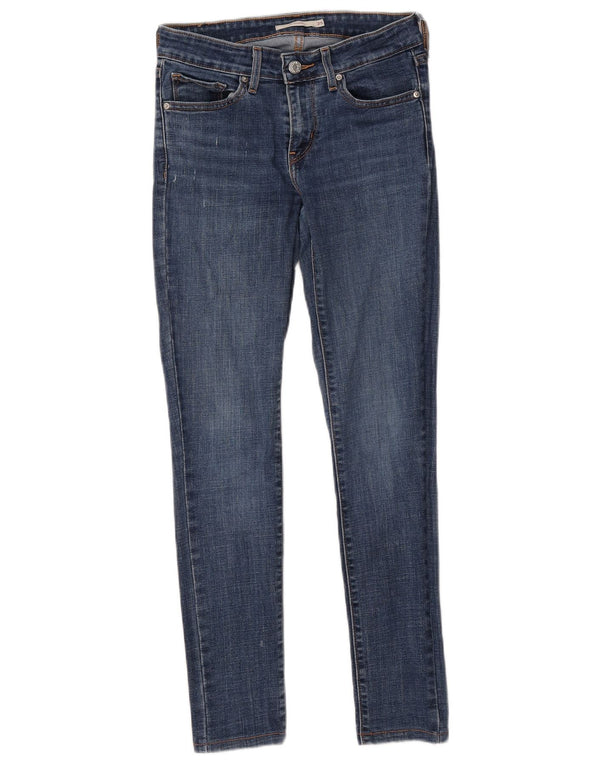 Levi's Womens 711 Skinny Jeans W25 L27 Blue Cotton