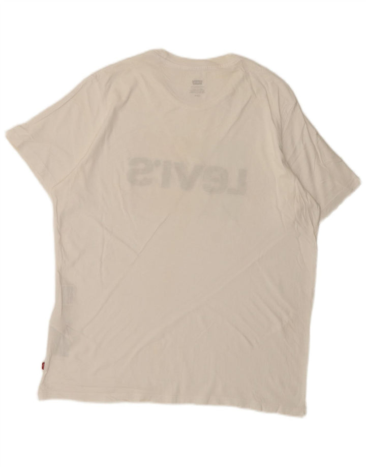 Ανδρικό γραφικό T-Shirt Levi's Top μεγάλο λευκό βαμβακερό