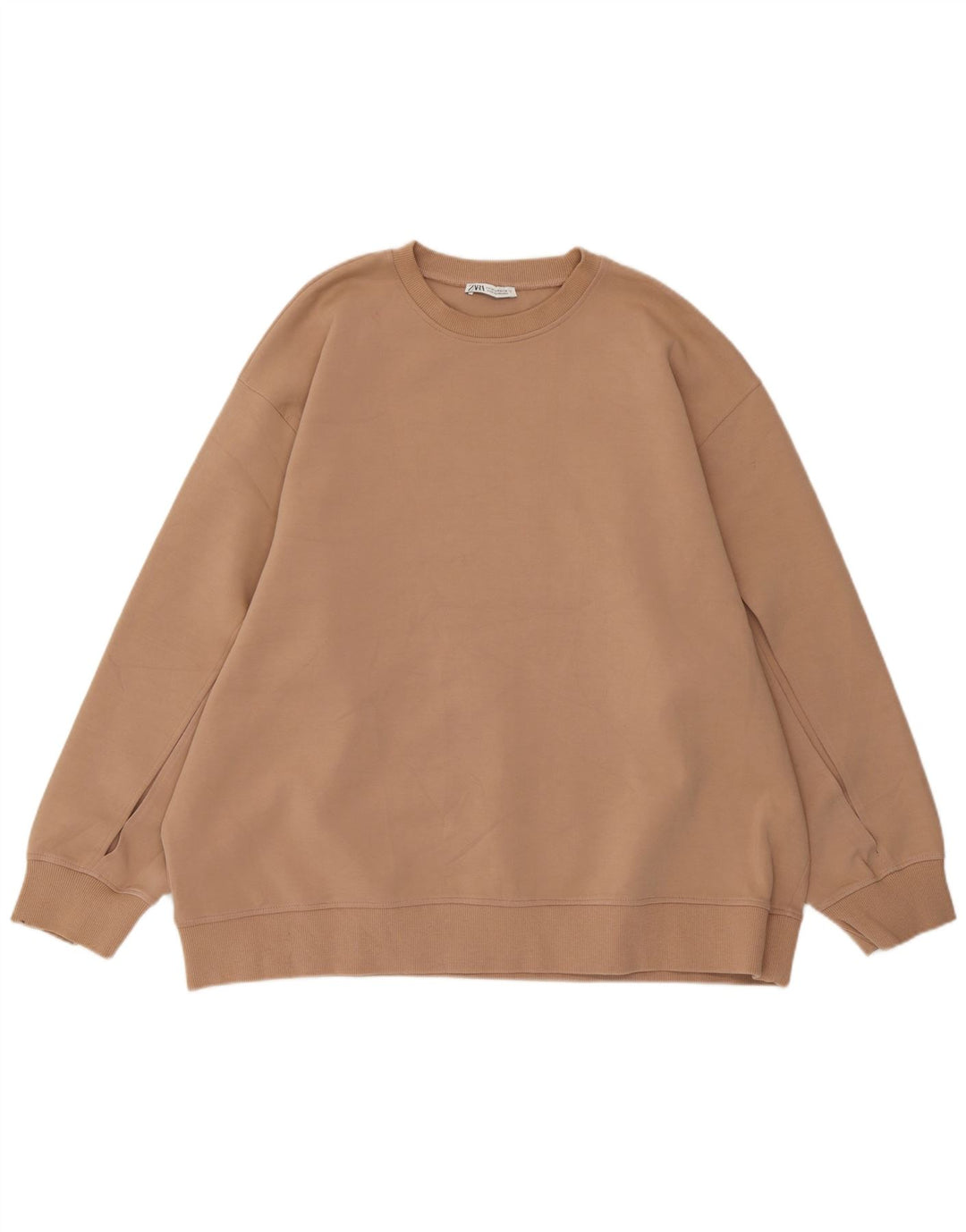 Zara Γυναικεία φούτερ Oversized Jumper UK 14 Medium Beige Βαμβακερό