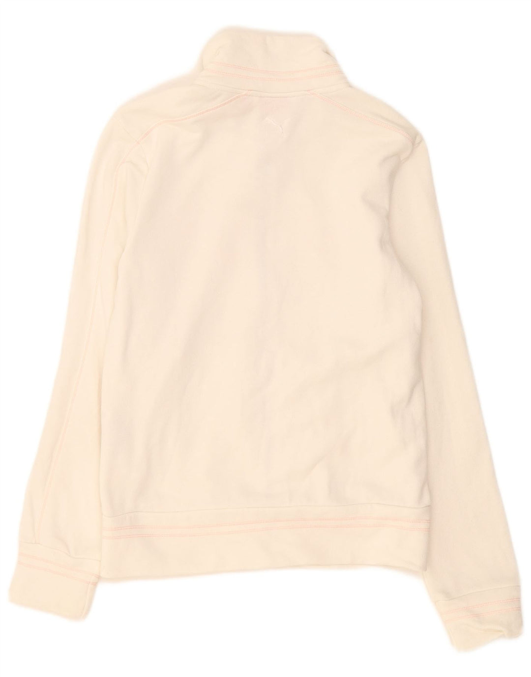 Γυναικεία αθλητική φόρμα Puma γραφικό Top Jacket UK 8 Small White Cotton