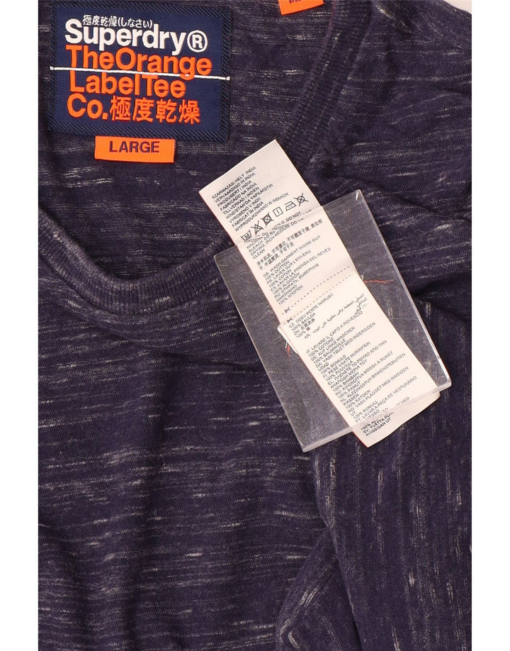 Ανδρικό μπλουζάκι Superdry, μακρυμάνικο μεγάλο, μπλε ναυτικό βαμβακερό