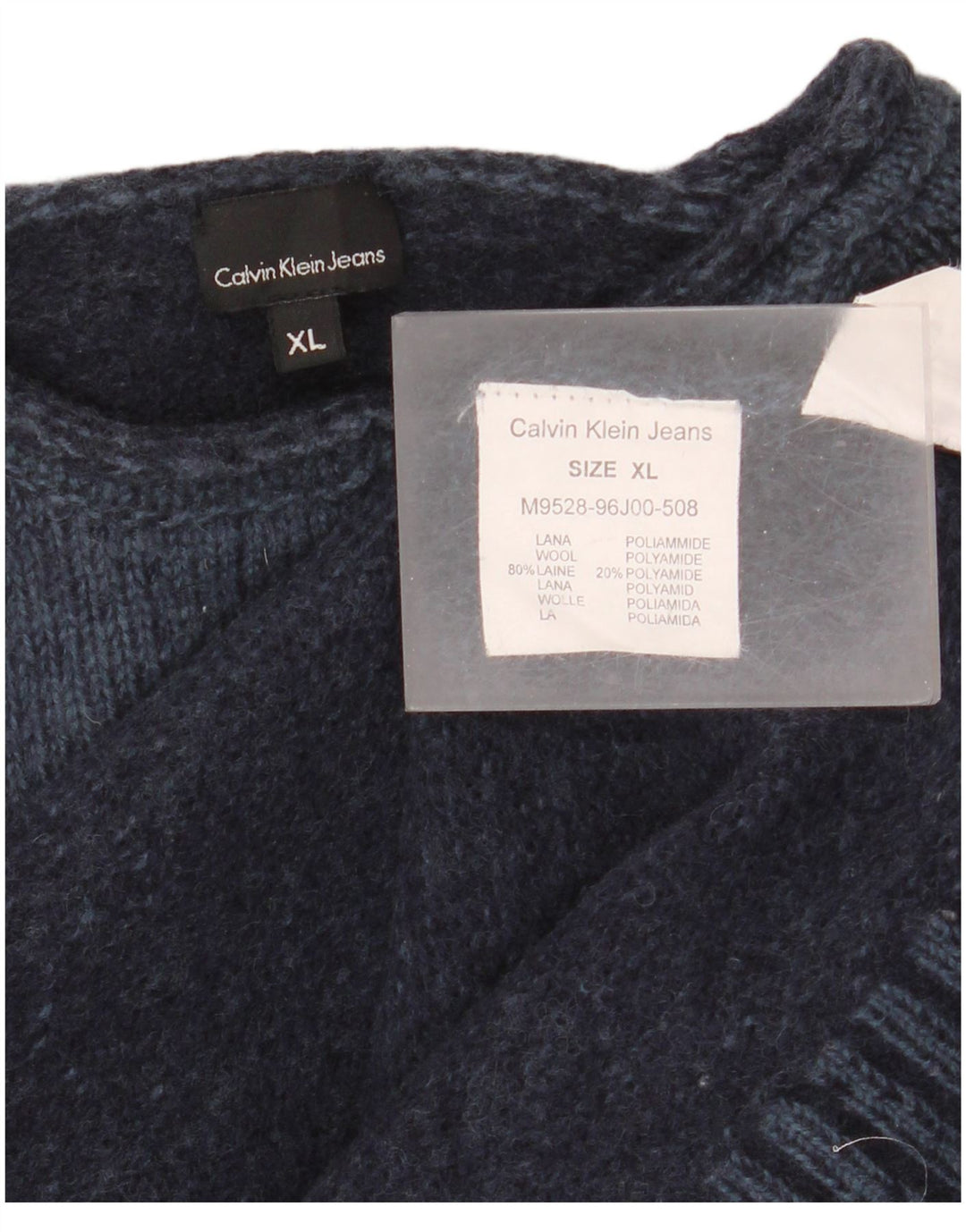 Ανδρικό πουλόβερ Calvin Klein Jeans Crew Neck Jumper XL Navy Blue Wool