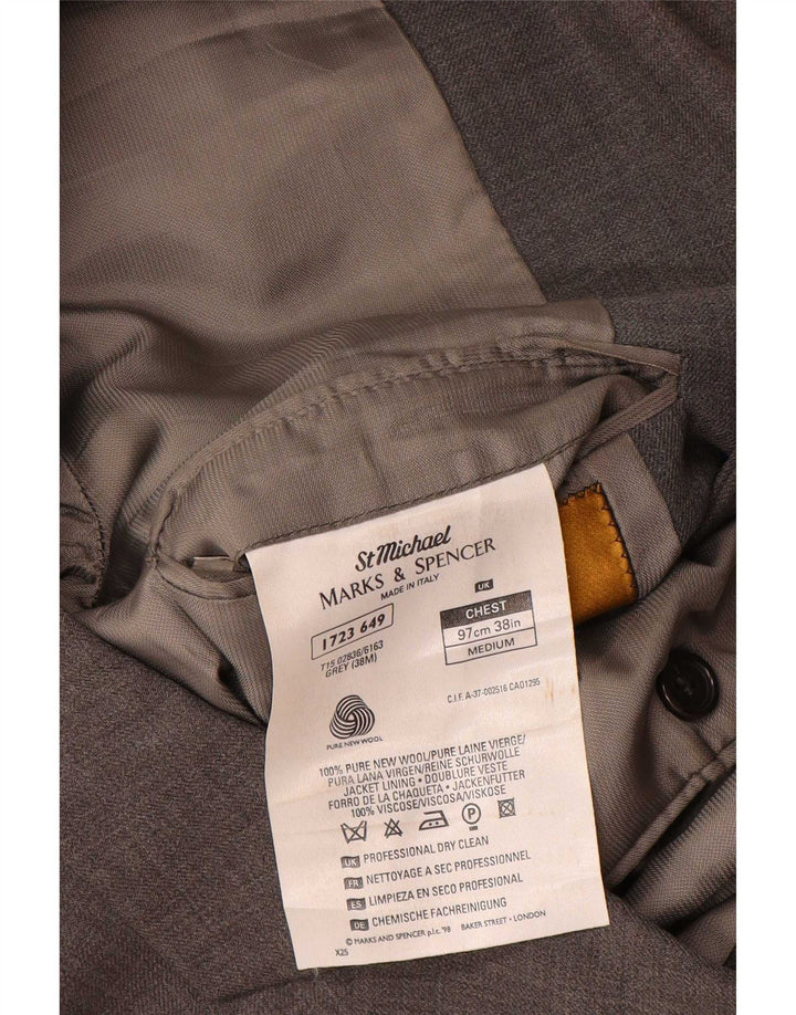 Marks & Spencer Ανδρικό σακάκι με 3 κουμπιά σακάκι UK 38 Medium Grey New Wool