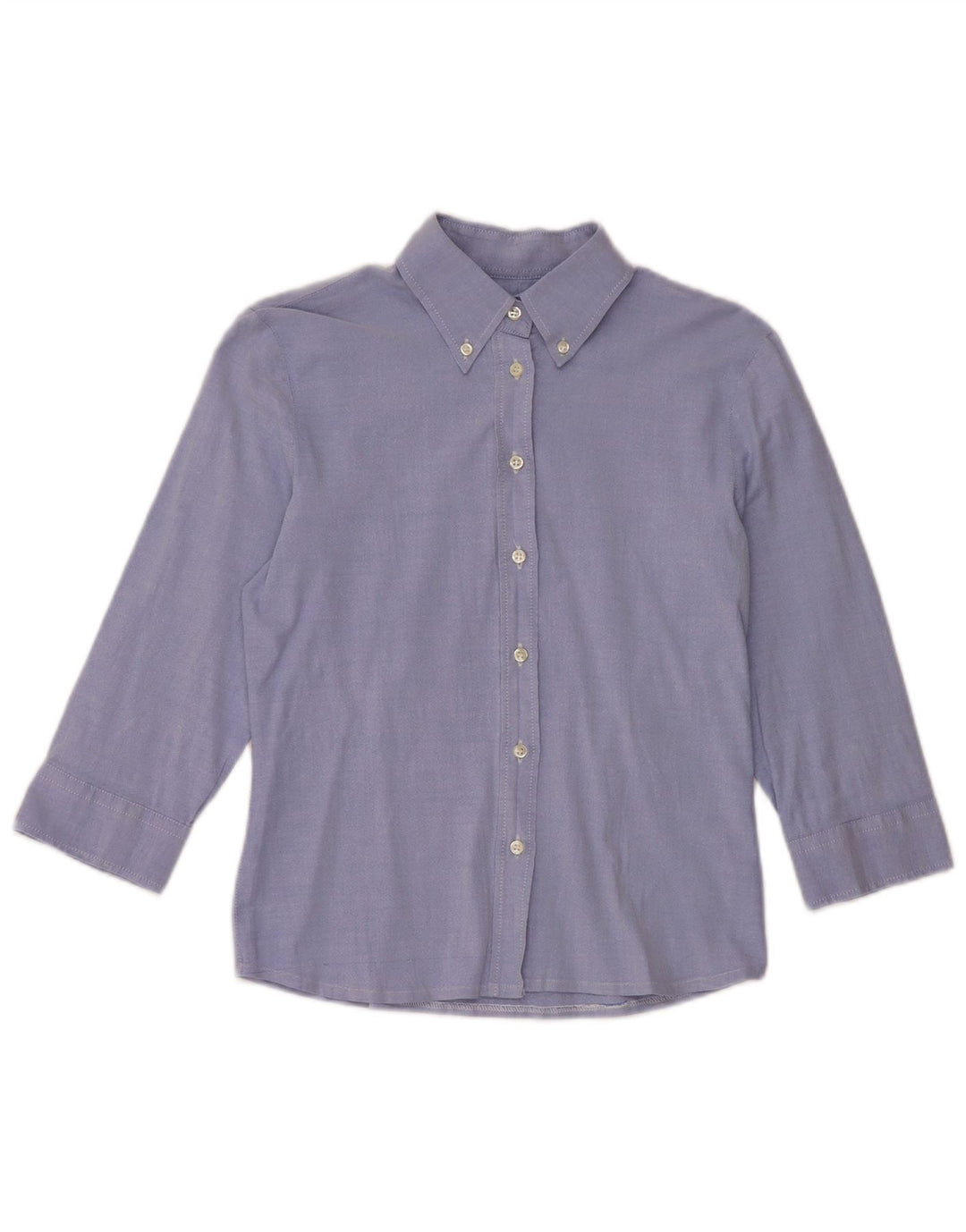 Benetton Γυναικείο πουκάμισο 3/4 μανίκι UK 10 Small μπλε βαμβακερό