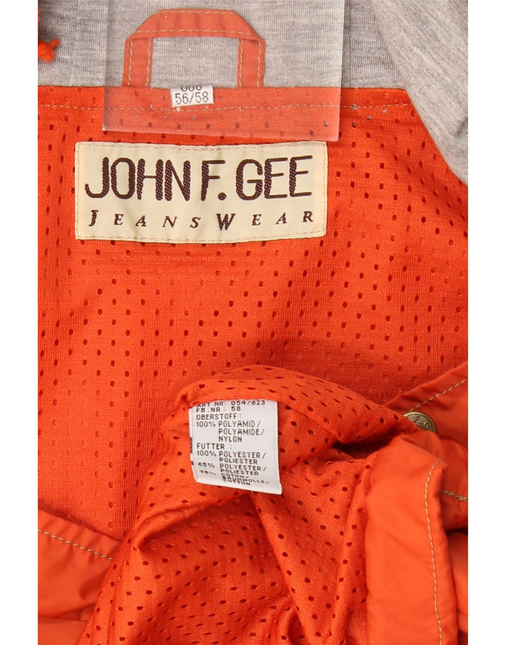 JOHN F GEE Ανδρικό μπουφάν Anorak με κουκούλα EU 56 3XL Πορτοκαλί Πολυαμίδιο