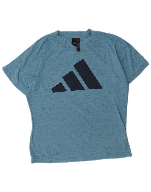 Γυναικείο γραφικό μπλουζάκι Adidas Top UK 12/14 Medium Blue Flecked Polyester