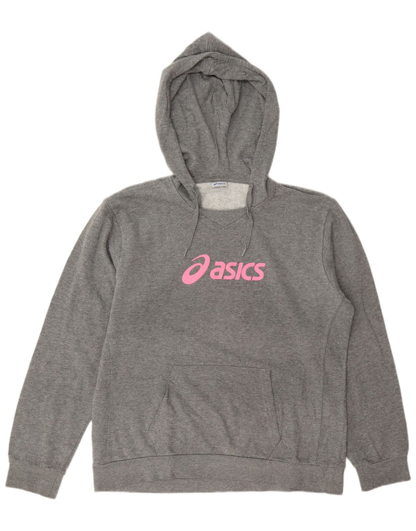 Asics Γυναικείο Γραφικό Hoodie Jumper UK 20 2XL Γκρι βαμβακερό
