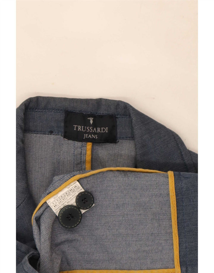 Trussardi γυναικείο τζιν τζιν μπουφάν UK 14 Large Navy Blue