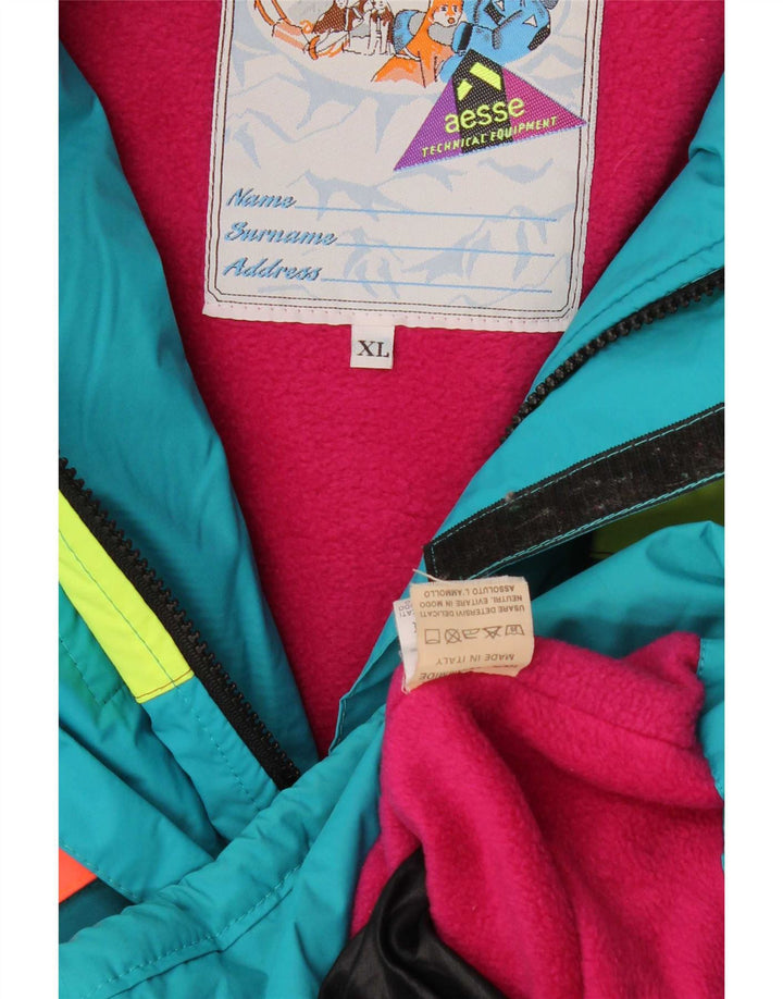 Aesse Ανδρικό μπουφάν σκι UK 42 XL Blue Colorblock Polyamide