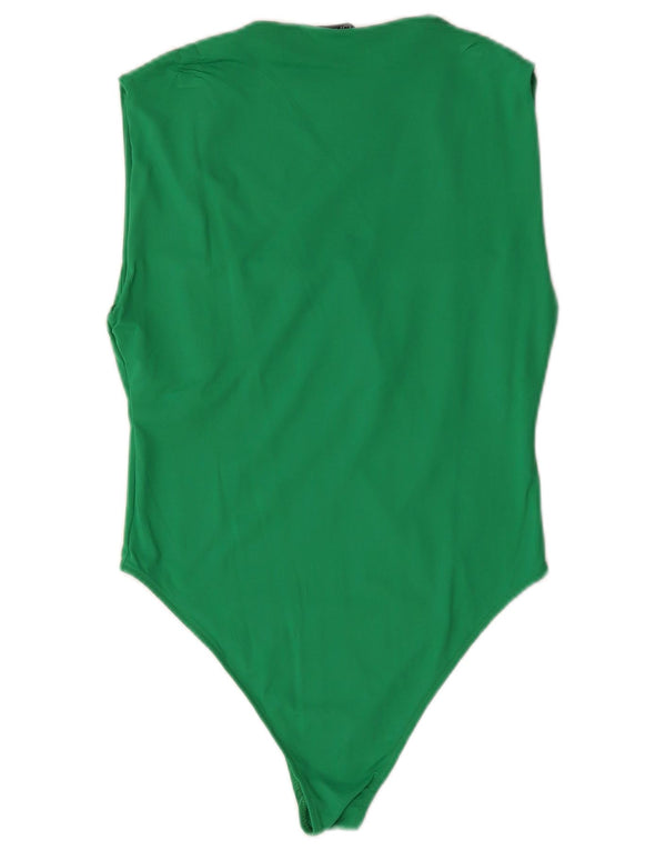 Zara γυναικείο αμάνικο κορμάκι UK 14 Large Green Polyamide