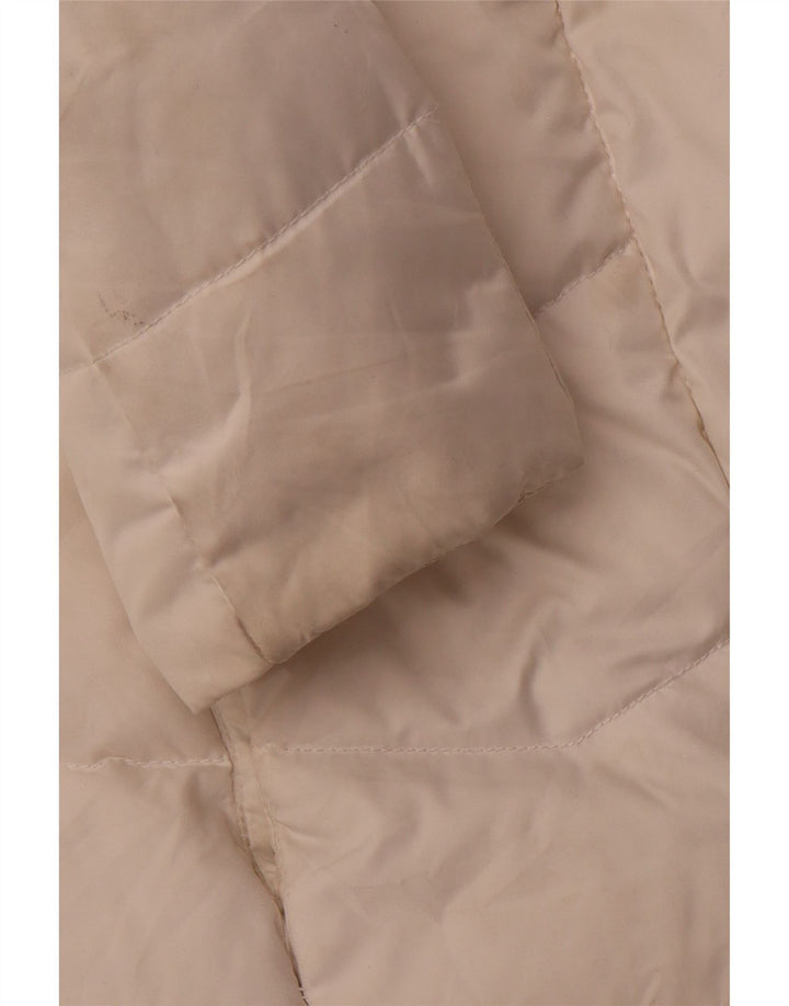 TOMMY HILFIGER Γυναικείο μπουφάν με κουκούλα με επένδυση UK 12 μεσαίο λευκό πολυεστέρας