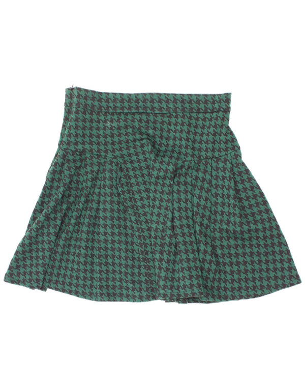 Zara Girls Πλισέ Φούστα 13-14 ετών W26 Πράσινη Houndstooth Πολυεστέρας