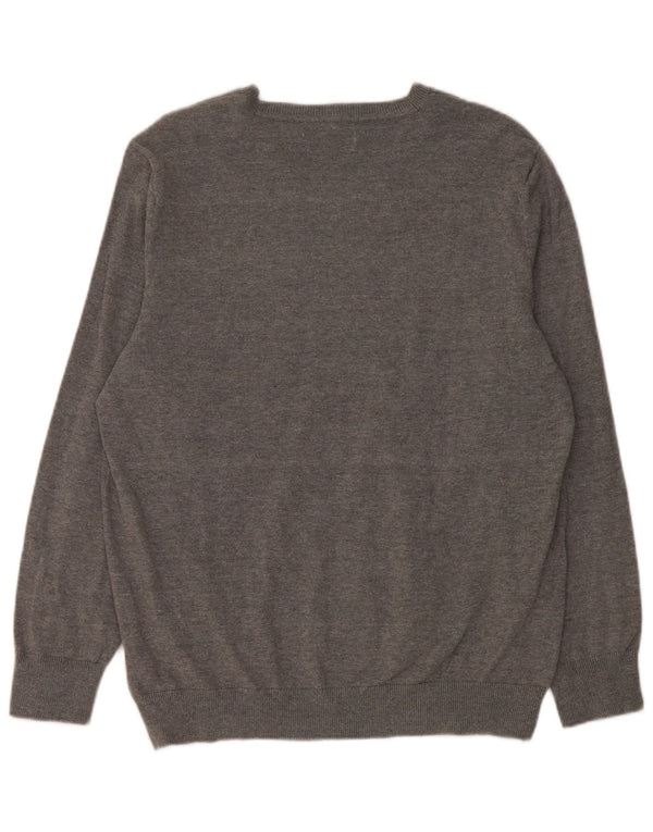 MUSTANG Γυναικείο πουλόβερ με λαιμόκοψη V UK 18 XL Γκρι βαμβακερό