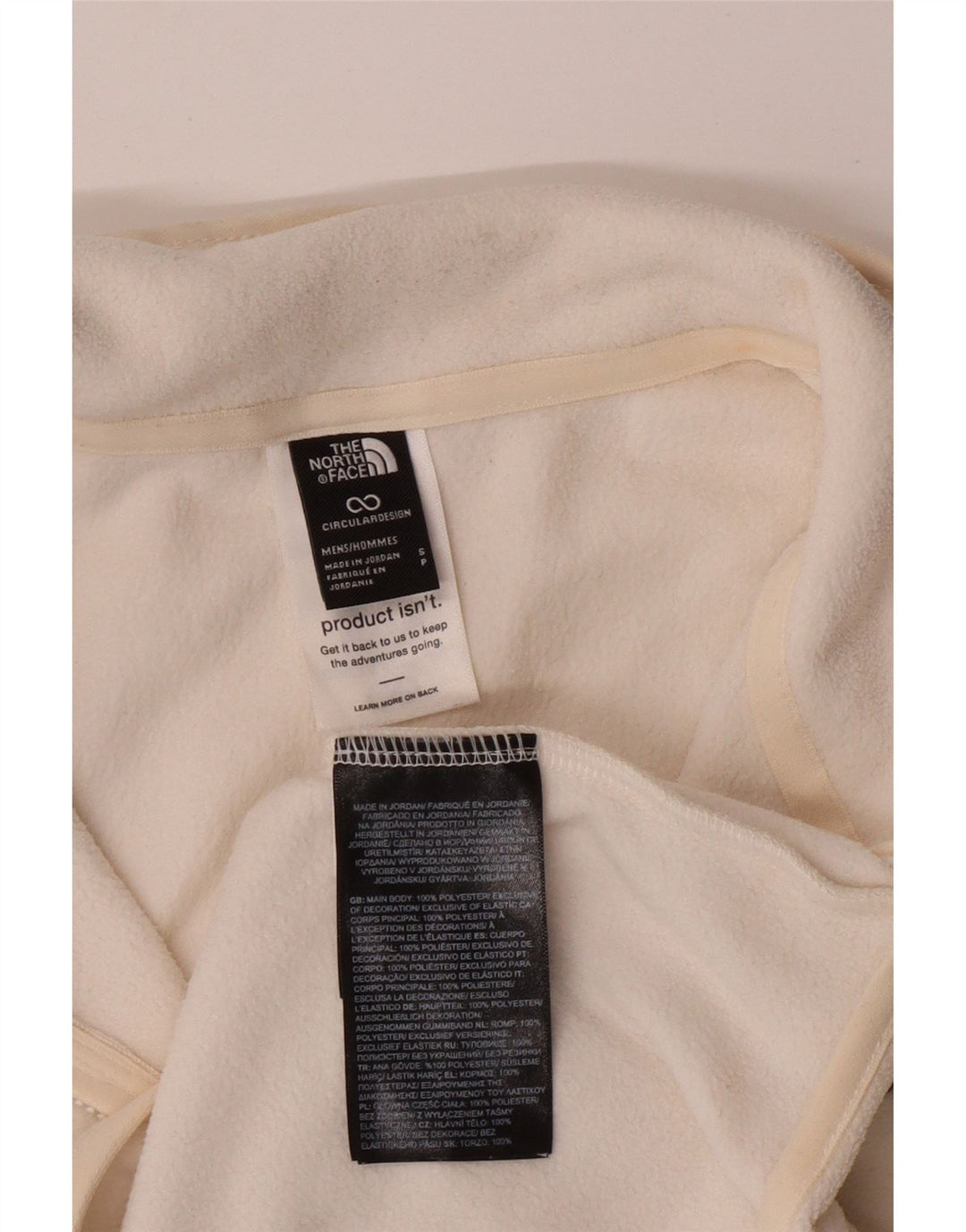 THE NORTH FACE Ανδρικό φερμουάρ Fleece Jumper Μικρός Λευκός Πολυεστέρας