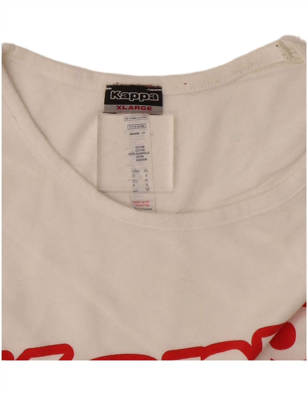 Ανδρικό γραφικό T-Shirt Kappa Top XL Λευκό βαμβακερό