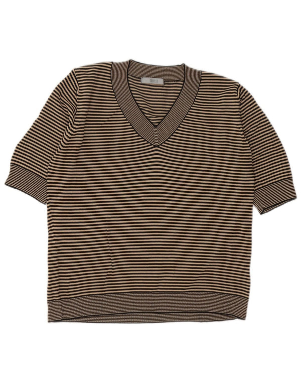 Marks & Spencer Γυναικείο T-Shirt τοπ UK 14 μεσαία μαύρη ρίγα βισκόζη