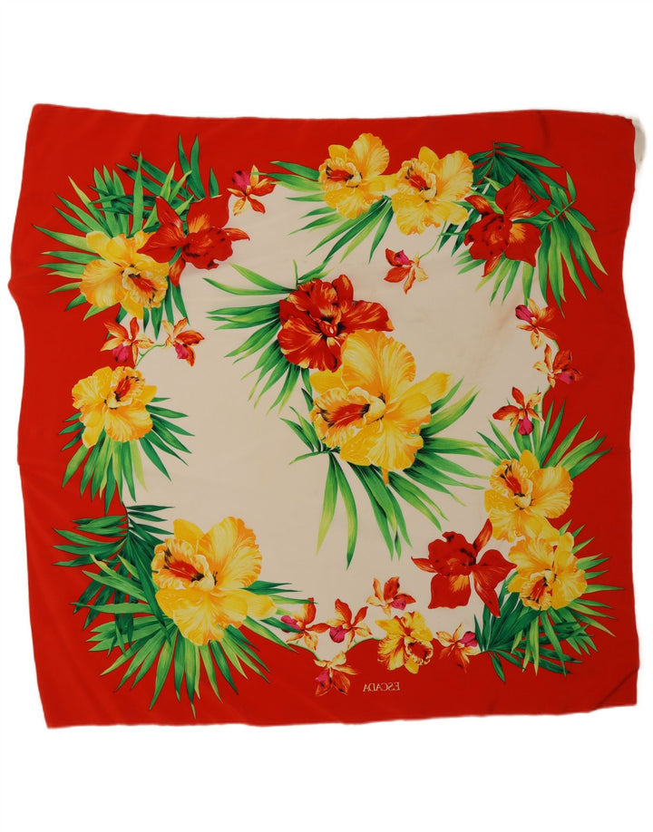 Γυναικείο τετράγωνο κασκόλ Escada One Size Red Floral