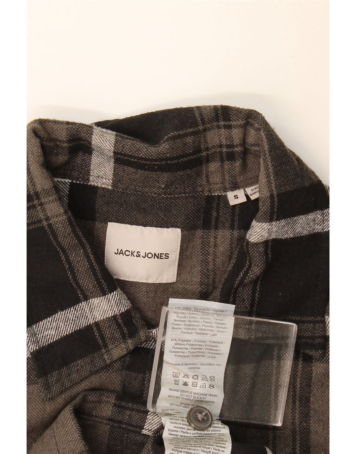 Ανδρικό φανελένιο πουκάμισο Jack & Jones, μικρό γκρι βαμβακερό