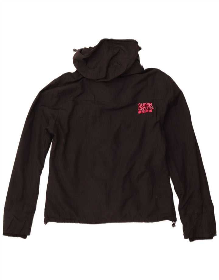 SUPERDRY Γυναικείο μπουφάν με κουκούλα αντιανεμικό UK 18 XL μαύρο νάιλον