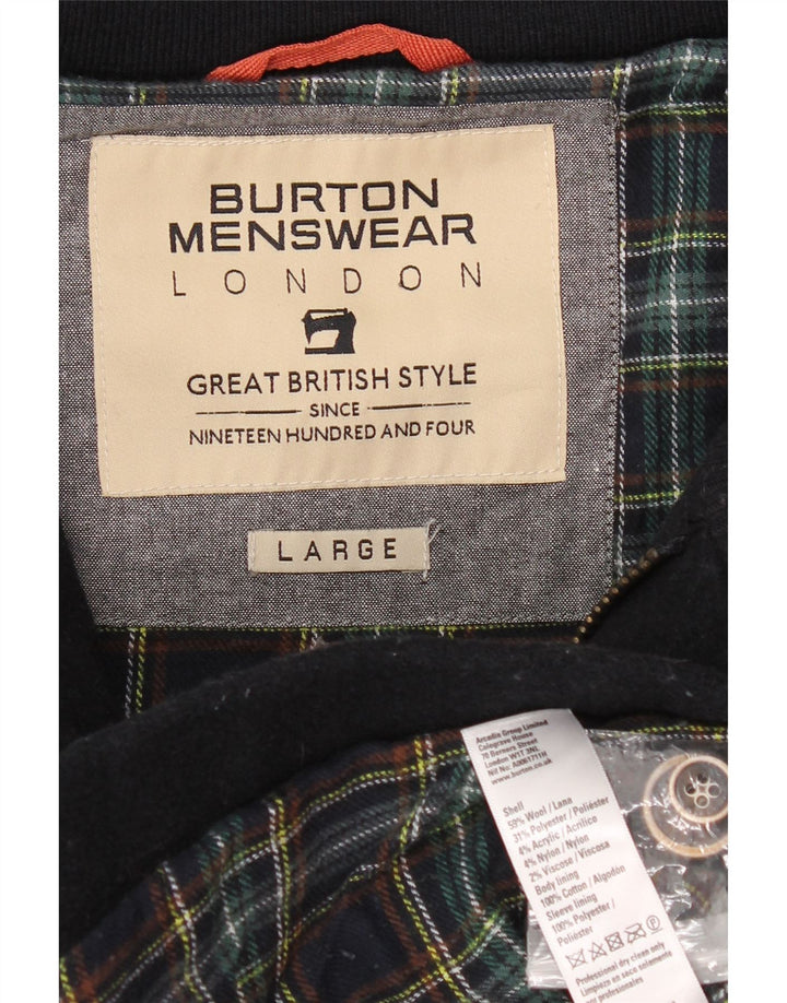 Ανδρικό μπουφάν BURTON με κουκούλα Duffle UK 40 Large Navy Blue Wool