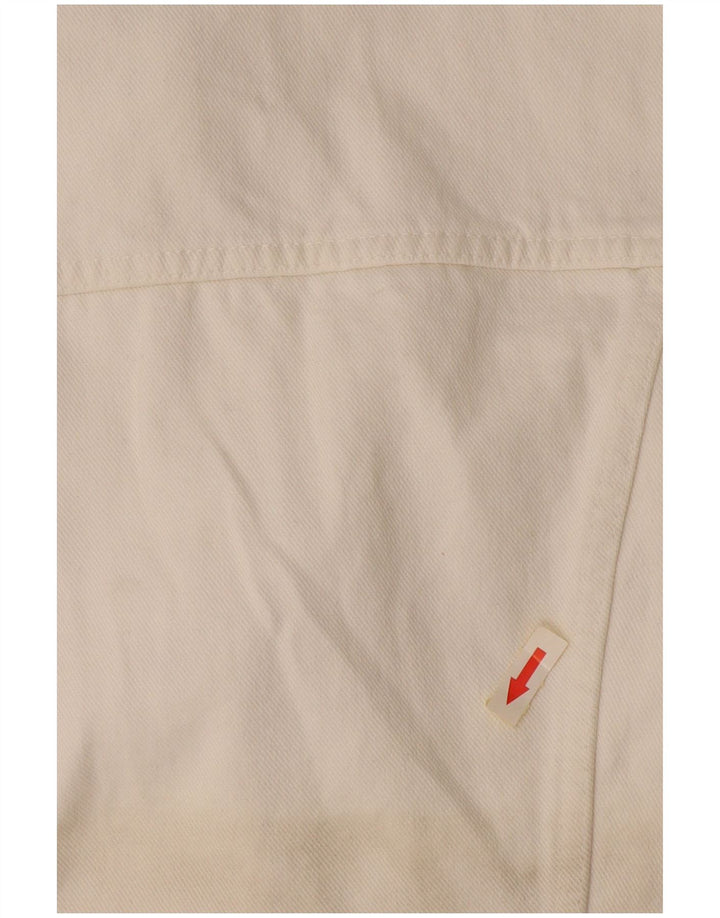 Indian Motocycle Γυναικείο τζιν μπουφάν UK 14 μεγάλο λευκό βαμβακερό