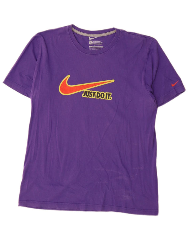 Ανδρικό μπλουζάκι Nike με γραφικό φόρμα, μεγάλο μωβ, βαμβακερό