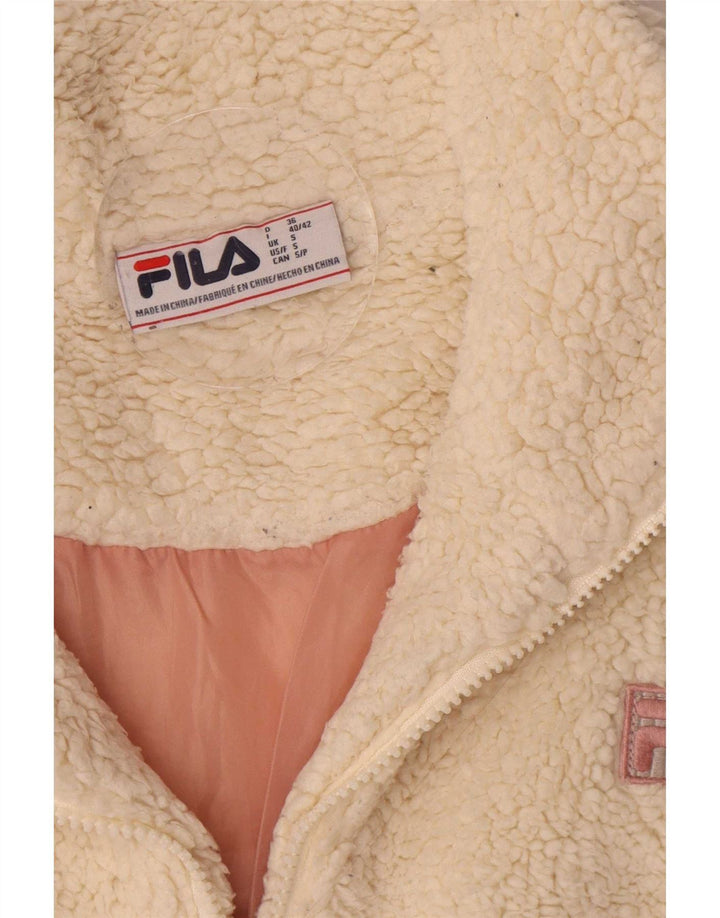 Fila Γυναικείο μεγάλο μπουφάν Fleece UK 10 Small Off White Colourblock