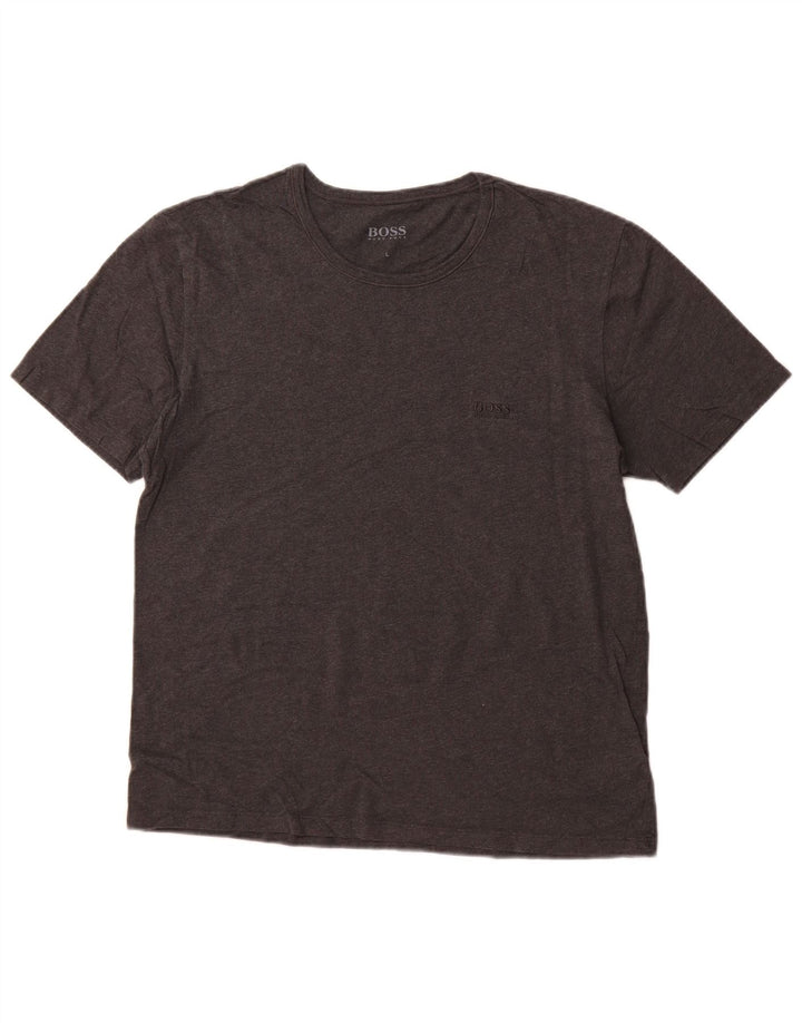 Γυναικείο T-Shirt HUGO BOSS Top UK 16 μεγάλο γκρι βαμβακερό