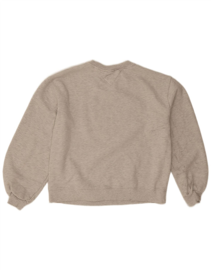 Tommy Hilfiger Γυναικείο γραφικό υπερμεγέθη φούτερ Jumper UK 14 Medium Grey