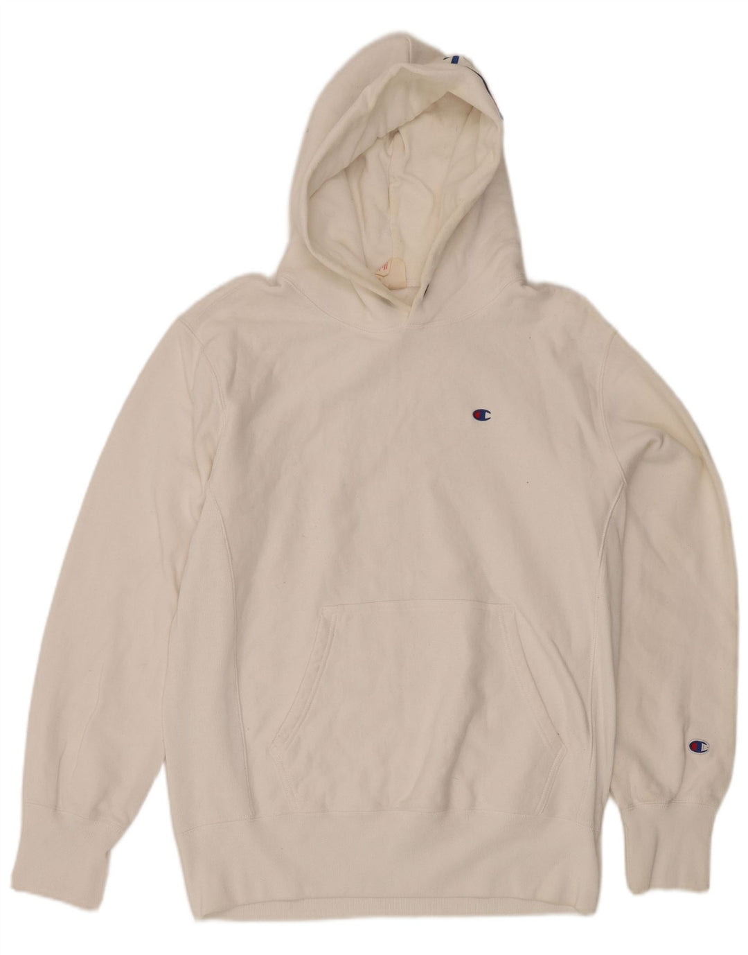 Champion Mens Hoodie Jumper XL White Cotton