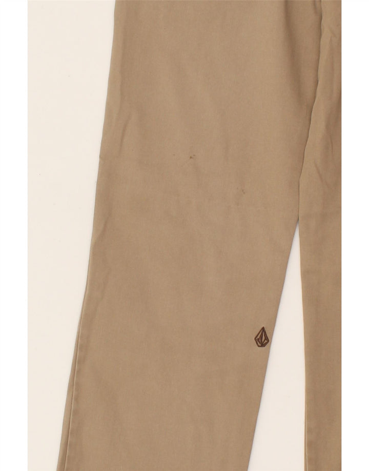 VOLCOM Boys Straight Chino Trousers 13-14 Years W27 L27 Beige Polyester Vintage Volcom and Second-Hand Volcom from Messina Hembry 