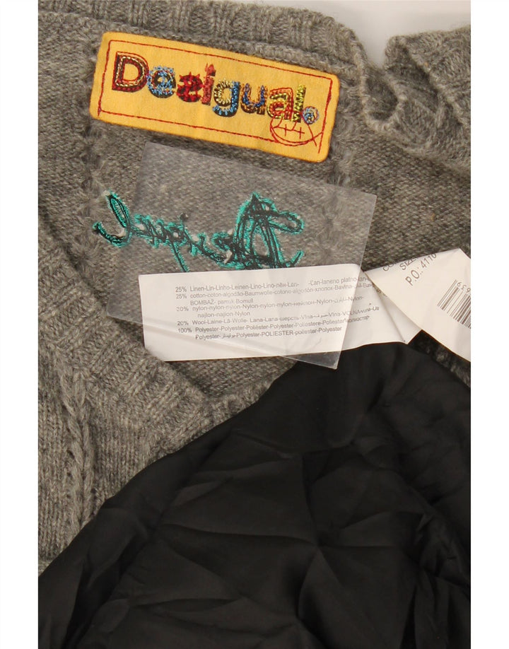 DESIGUAL Γυναικείο μακρυμάνικο φόρεμα άλτης EU 44 XL Γκρι λινό συνονθύλευμα