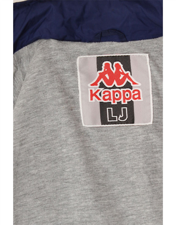 KAPPA Boys Hooded Rain Jacket 11-12 Years Large Navy Blue Nylon Vintage Kappa and Second-Hand Kappa from Messina Hembry 