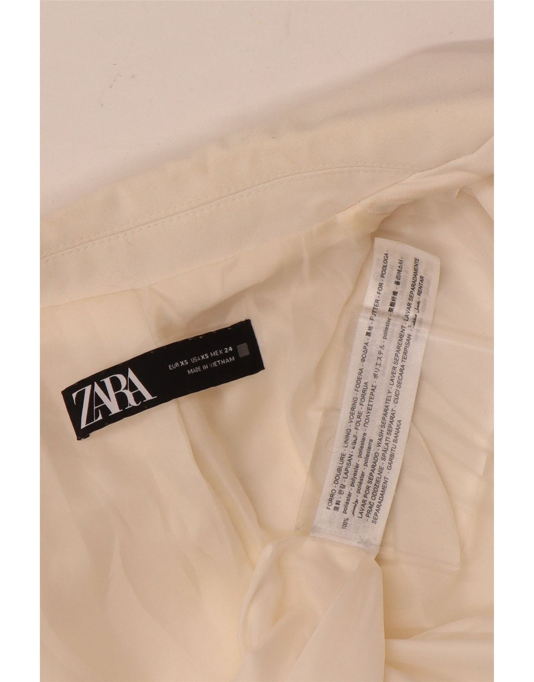 Zara Γυναικείο Μπουφάν Blazer με διπλό στήθος UK 6 XS Λευκός Πολυεστέρας