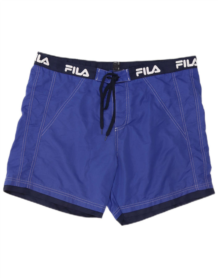 Ανδρικό γραφικό σορτς κολύμβησης Fila 2XL μπλε πολυεστέρα