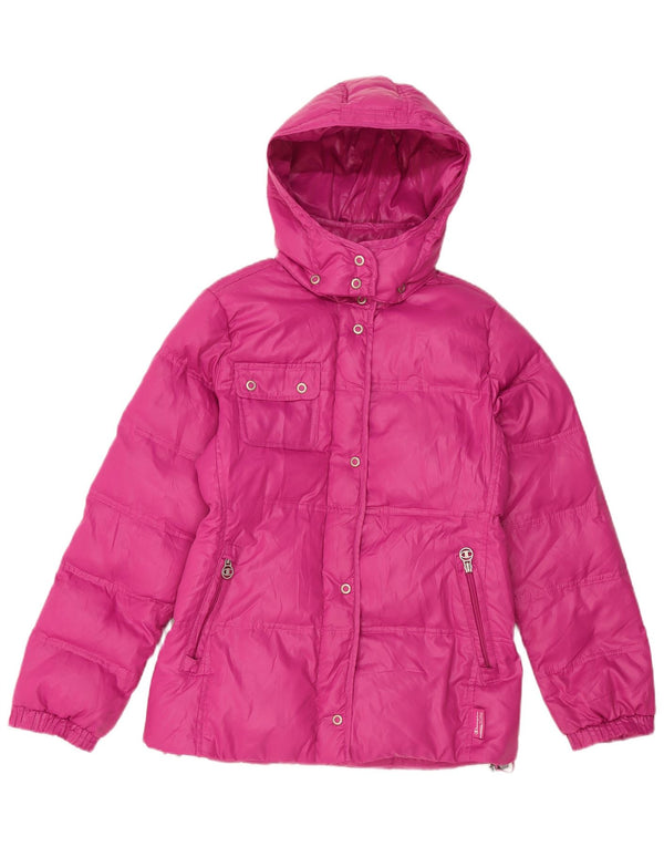 Champion Girls Hooded Jacket 11-12 Years Pink Polyester